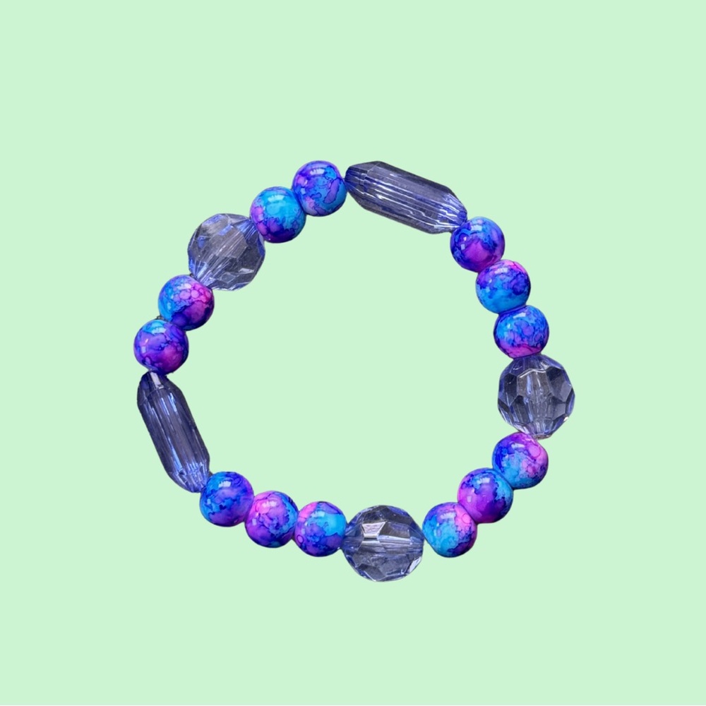 Red Purple/Blue Beaded Bracelet